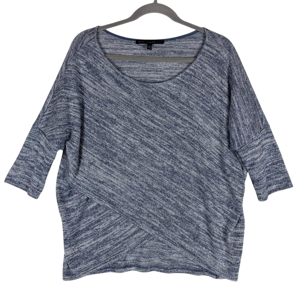 White House Black Market Top Womens‎ Medium Blue Dolman 3/4 Sleeve Pullover
